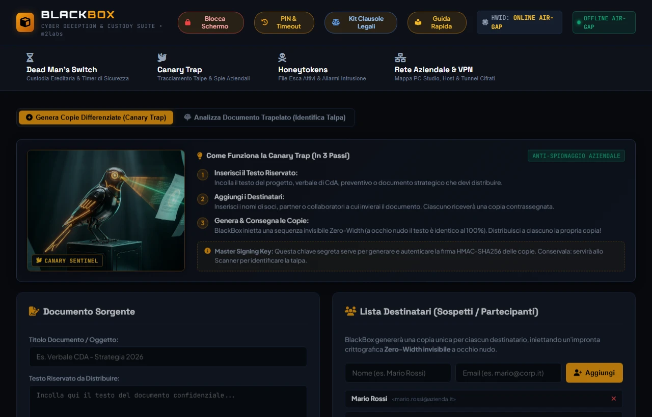 Canary Trap Interface